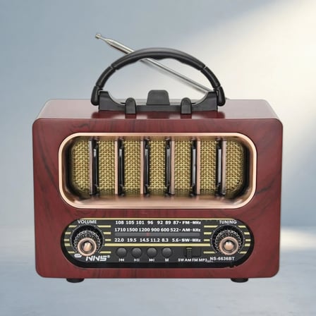 Retro Ahşap Tasarımlı Bluetooth Radyo Taşınabilir Fm/Am Modeli