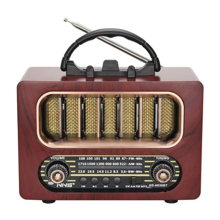 Retro Ahşap Tasarımlı Bluetooth Radyo Taşınabilir Fm/Am Modeli