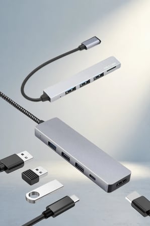 Usb Type-C 8 Girişli Dönüştürücü Hub Macbook Pro Air Uyumlu