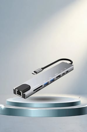 Çok Fonksiyonlu 8 Portlu Type-C Hub Macbook Uyumlu
