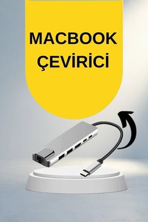 Usb Type-C 8 Girişli Hub Dönüştürücü Macbook Pro Uyumlu
