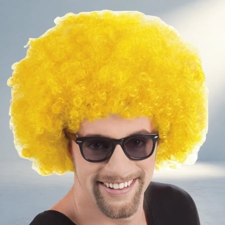 Kıvırcık Afro Bonus Peruk Sarı Renkli Model