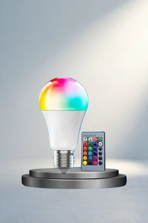 Dinamik Rgb Led Ampul E27 Duy 10 Watt Beyaz Ve Renkli