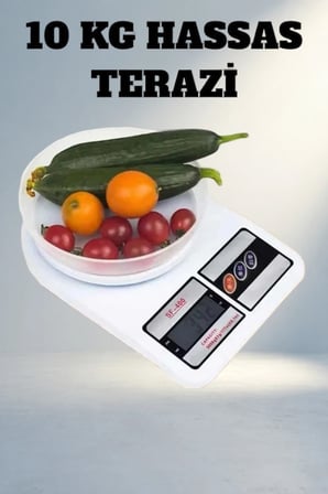 Tasarımlı Dijital Mutfak Tartısı 10 Kg Kapasiteli (Kompakt Model)