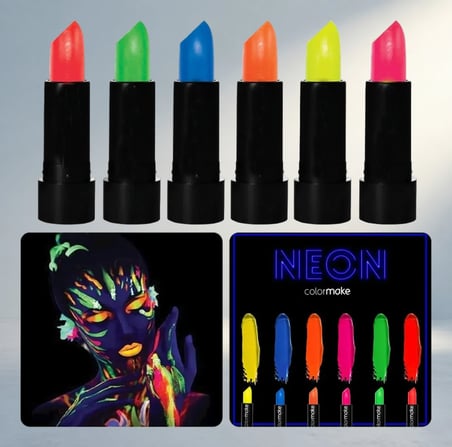 Neon Parlaklıkta Uv Boya Renkli Makyaj Seti