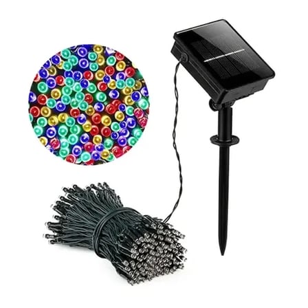 Çok Renkli 100 Led Solar Işık 11 Metre Bahçe Dekorasyonu