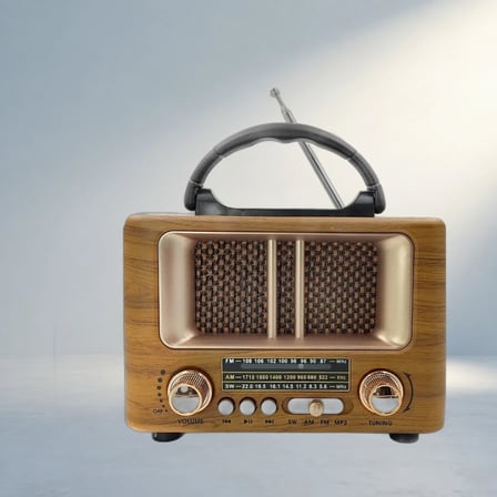 Retro Ahşap Tasarımlı Bluetooth Radyo Taşınabilir Fm/Am Mini Model