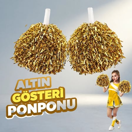 Gösterişli Altın Renkli Ponponlar Dans Ve Cheerleading İçin