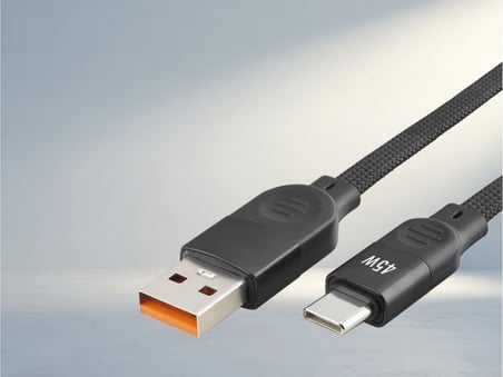 Ergonomik Örgülü Usb Type-C Şarj Kablo Siyah