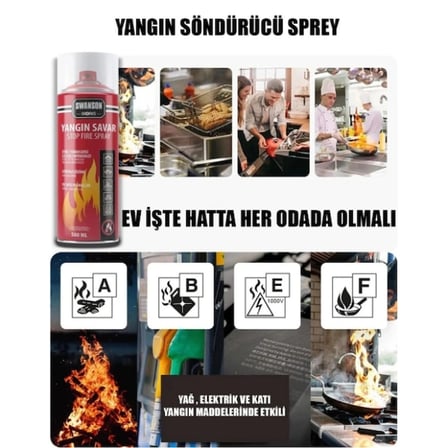 500 Ml Köpüklü Yangın Söndürme Spreyi Kompakt Acil Müdahale Tüpü