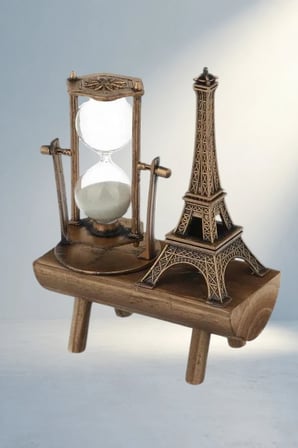 Şık Tasarımlı Kum Saati 30 Cm Ahşap Ve Metal