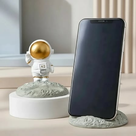 Dekoratif Astronot Tasarımlı Masaüstü Cep Telefon Standı Sert Plastik
