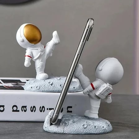 Dekoratif Astronot Tasarımlı Masaüstü Cep Telefon Standı Sert Plastik