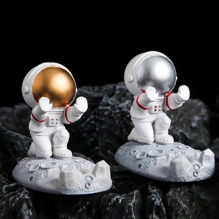 Dekoratif Astronot Tasarımlı Masaüstü Cep Telefon Standı Sert Plastik