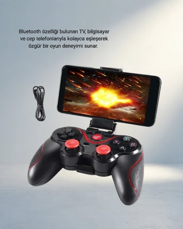 Kablosuz Bluetooth Oyun Kumandası Tek Cihaz Destekli
