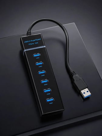Usb 3.0 Hub 7 Girişli 5Gbps Led Göstergeli Bilgisayar Aksesuarı