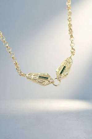 Gold Renk Zirkon Taşlı Şık Kolye