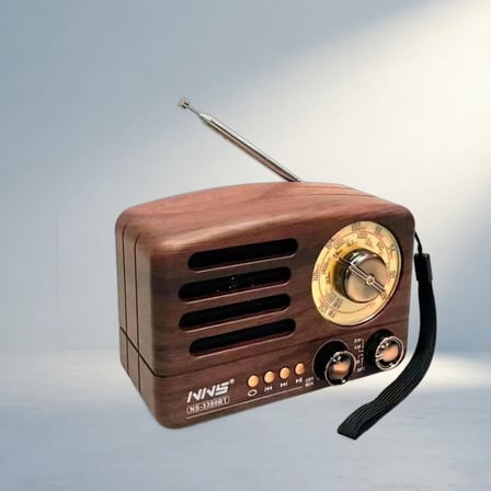 Nostaljik Ahşap Tasarımlı Bluetooth Radyo Taşınabilir Fm/Am Modeli
