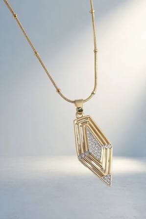 Vintage Zirkon Taşlı Gold Renk Kolye