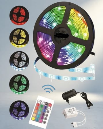 Dekoratif Kumandalı Led Şerit 5 Metre Esnek