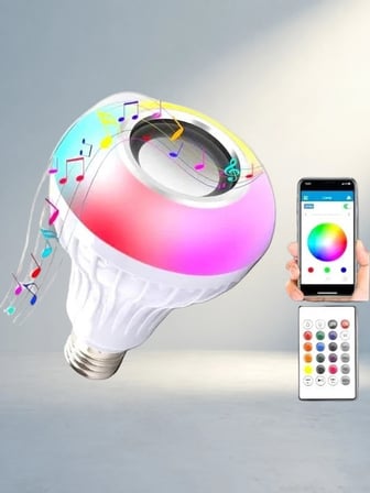 Uzaktan Kumandalı Bluetooth Lamba Hoparlör E27 Uyumlu
