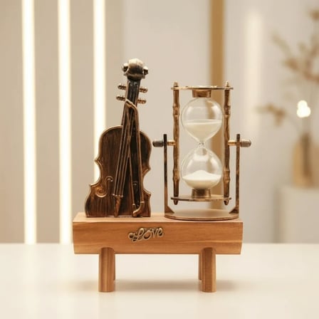 Dekoratif Keman Tasarımlı Kum Saati 18X15 Cm