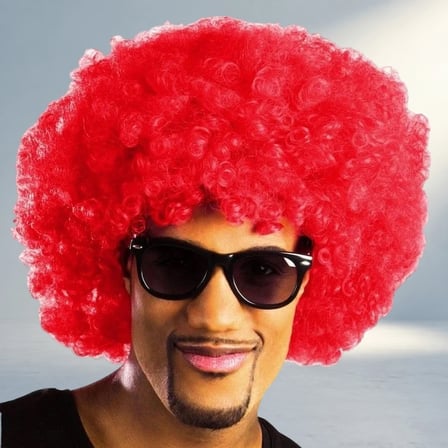 Kıvırcık Afro Bonus Peruk Kırmızı Renk Yetişkin Ve Çocuk İçin