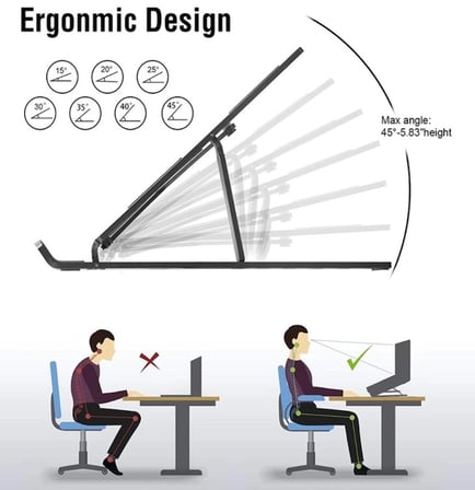 Katlanabilir 7 Kademeli Laptop Tablet Standı Siyah