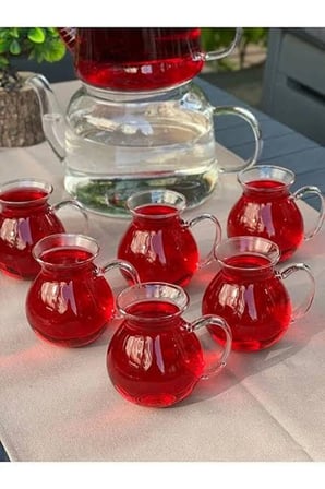 Sıcak Soğuk İçecekler İçin 200 Ml Kulplu Borosilikat Cam Bardak 6'Lı Set