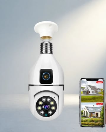 Akıllı Wifi Ampul Kamerası 1080P Gece Görüşlü Uyumlu