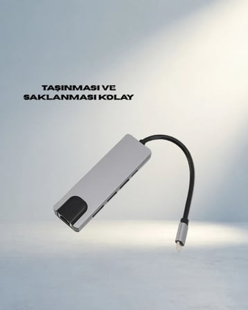 Usb-C Çoklu Port Hub 4K Hdmi Çıkışlı 8-In-1 Ofis Kullanımı