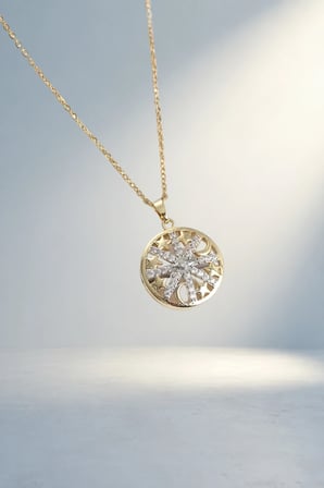 Zirkon Taşlı Gold Renk Kadın Cm