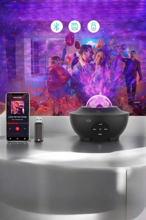 Uzay Temalı Led Gece Lambası Bluetooth Bağlantılı