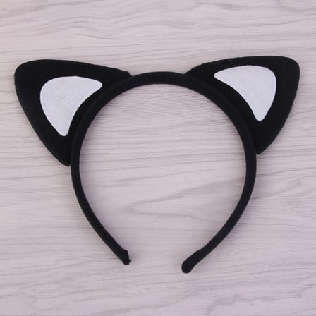 15X17 Cm Siyah Kullanıma Uygun Kedi Kulak Taç Pofuduk