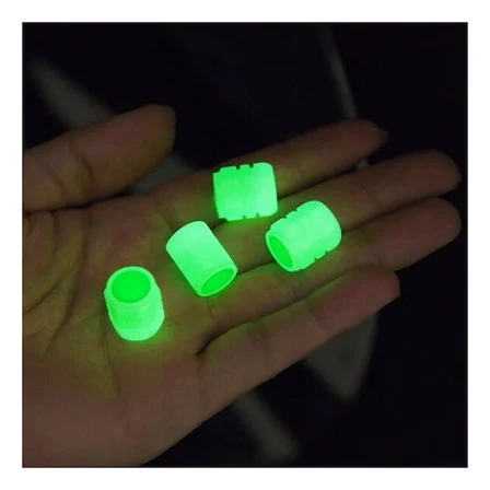 12 Mm Yeşil 4 Adet Kullanıma Uygun Fosforlu Sibop Kapağı