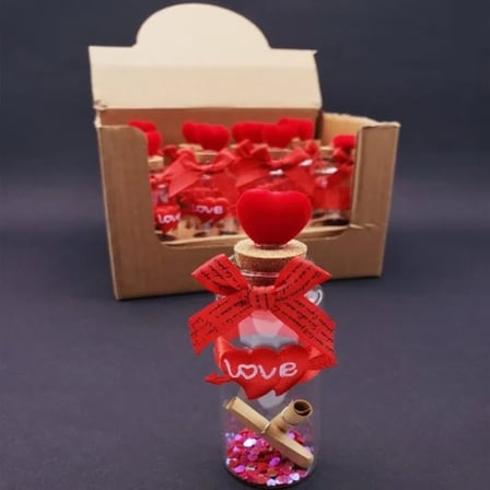10 Cm Not Yazılabilir Cam Dilek Şişesi