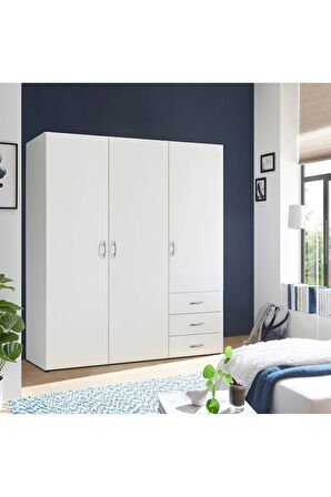 Akel Giyinme Dolabı - Çok Amaçlı Dolap - Gardırop 150 Cm-3 Kapaklı-3 Çekmeceli