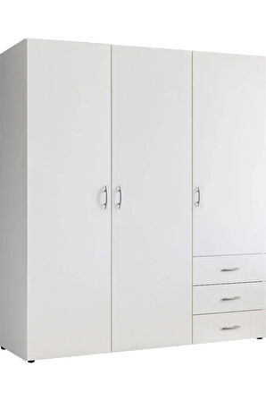 Akel Giyinme Dolabı - Çok Amaçlı Dolap - Gardırop 150 Cm-3 Kapaklı-3 Çekmeceli