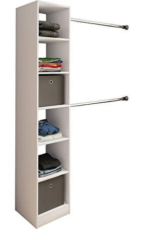 Alara Açık Giyinme Dolabı - Gardırop Beyaz 150 cm