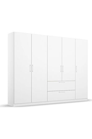 Araz Giyinme Dolabı - Çok Amaçlı Dolap - Gardırop 225 Cm-5 Kapaklı-2 ÇEKMECELİ