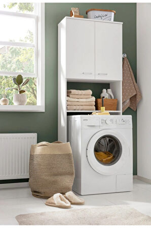 Kumru  Banyo Dolabı-Çok Amaçlı-Çamaşır Makinesi Dolabı Beyaz
