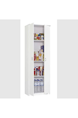 Tane Çok Amaçlı Dolap,4 Raflı, 2 Kapaklı Mutfak Dolabı Kiler Dolabı Banyo Dolabı
