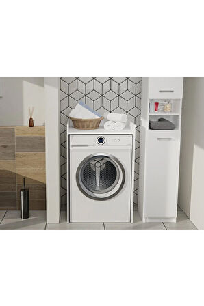 Ulya Banyo Dolabı-Çok Amaçlı-Çamaşır Makinesi Dolabı-Beyaz