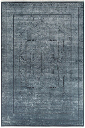 Royal Halı Bearny TD01A Lacivert Antrasit Viskon Akrilik Yumuşak Dokulu Modern Halı