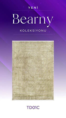 Royal Halı Bearny TD01C Yeşil Krem Viskon Akrilik Yumuşak Dokulu Modern Halı