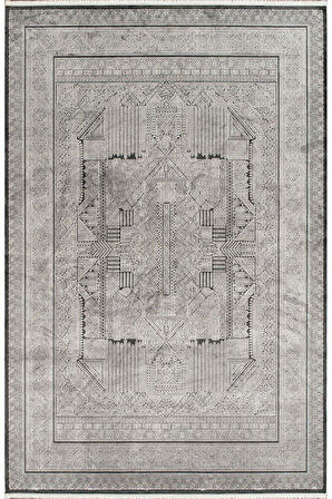 Royal Halı Bearny TD01D Gri Antrasit Viskon Akrilik Yumuşak Dokulu Modern Halı