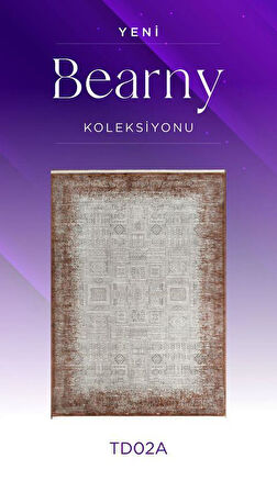 Royal Halı Bearny TD02A Bakır Beyaz Viskon Akrilik Yumuşak Dokulu Modern Halı