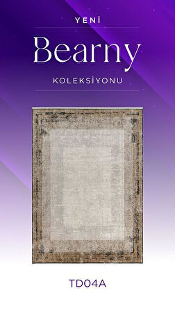 Royal Halı Bearny TD04A Gold Krem Viskon Akrilik Yumuşak Dokulu Modern Halı