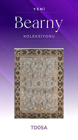 Royal Halı Bearny TD05A Gold Antrasit Viskon Akrilik Yumuşak Dokulu Modern Halı