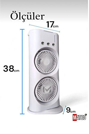 Smart Taşınabilir Işıklı 3 Spreyli Şarjlı Vantilatör Buzlu Buharlı  Mini Fan Nemlendirici